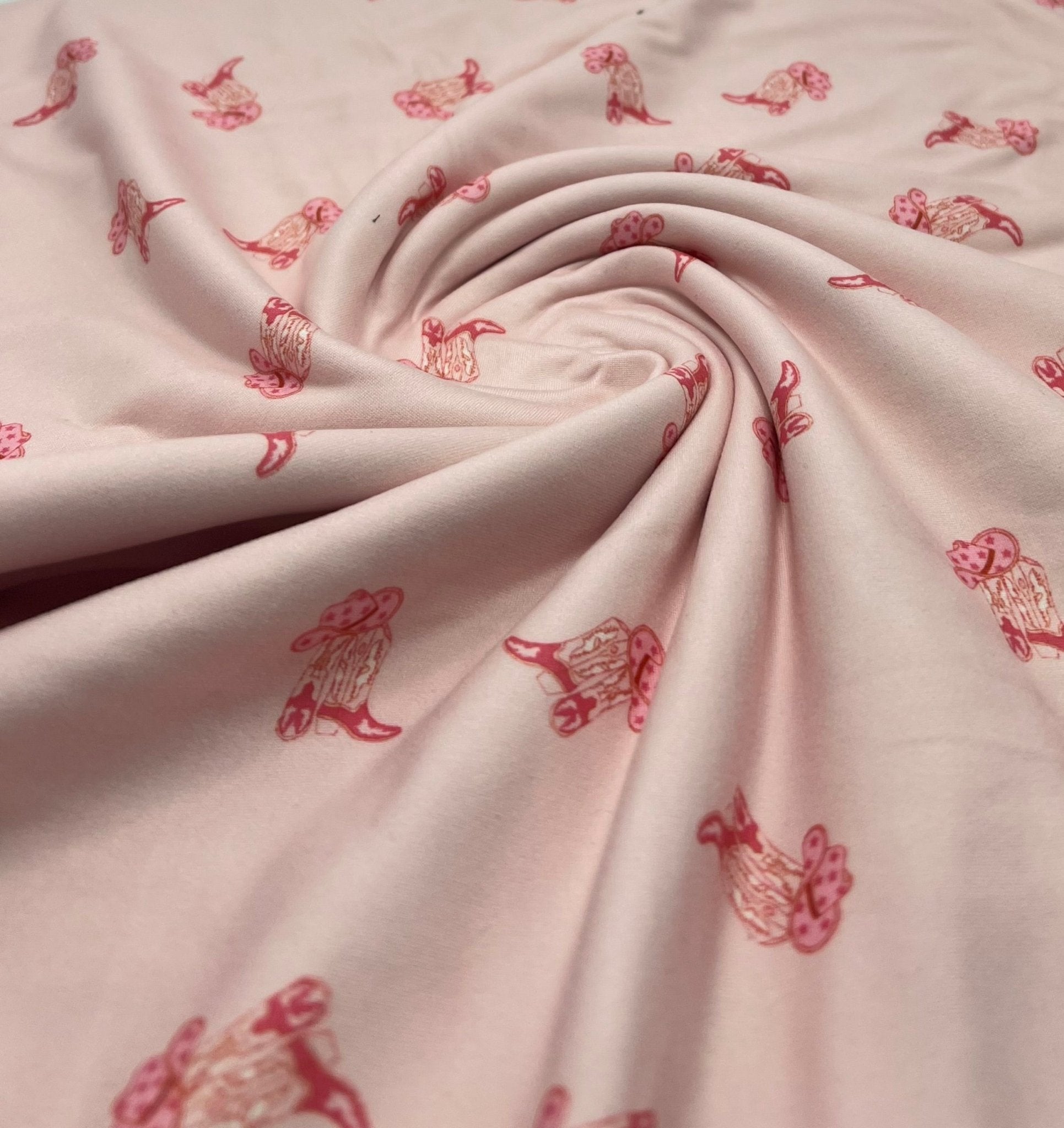 Cowgirl Boot Super Soft Print Spun Poly Stretch Fabric - T9 Fabrics